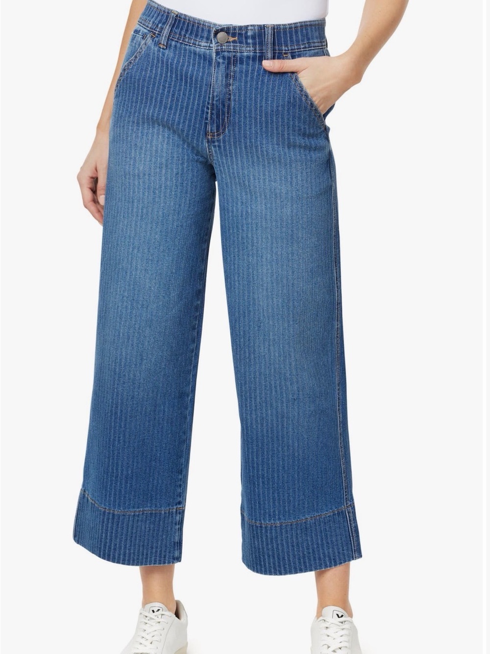 Curve Appeal High Rise Wide Leg Cropped Jeans